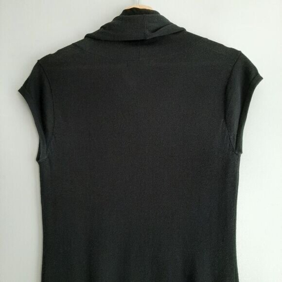 BANANA REPUBLIC Soft Cowl T-Neck Tank Top Fine Knit Black Sz S - Picture 6 of 9